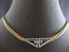 .60CT DIAMOND 14K 2 TONE GOLD TRIANGULAR LOVE KNOT SOLID ITALIAN NECKLACE #28221