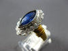 LARGE 3.19CT DIAMOND & AAA SAPPHIRE 18K 2 TONE GOLD 3D FLORAL ENGAGEMENT RING