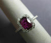 1.83CT DIAMOND & AAA RUBY 14KT WHITE GOLD 3D OVAL OCTAGON HALO ENGAGEMENT RING