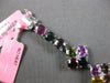 EXTRA LARGE 35.39CT DIAMOND & AAA MULTI COLOR SAPPHIRE 18KT WHITE GOLD BRACELET