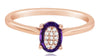 .77CT DIAMOND & AAA AMETHYST 14K ROSE GOLD 3D OVAL & ROUND SOLITAIRE ETOILE RING