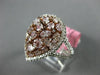 GIA CERTIFIED LARGE 2.73CT WHITE & PINK DIAMOND 18K ROSE GOLD 3D PEAR SHAPE RING