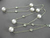 ESTATE EXTRA LONG 14K WHITE GOLD AAA SOUTH SEA PEARL FLOWER BY THE YARD NECKLACE