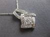 ESTATE .51CT DIAMOND 14KT WHITE GOLD 3D ROUND CLUSTER SQUARE FLOATING PENDANT
