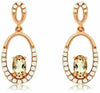 ESTATE .60CT DIAMOND & AAA MORGANITE 14K ROSE GOLD CLASSIC OVAL HANGING EARRINGS