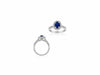 GIA CERTIFIED 1.88CT DIAMOND & AAA TANZANITE 18K WHITE GOLD HALO ENGAGEMENT RING