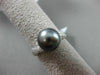 ESTATE .28CT DIAMOND 14KT WHITE GOLD 3D AAA TAHITIAN PEARL CRISS CROSS LOVE RING