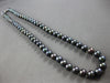 ESTATE LONG AAA TAHITIAN PEARL 14KT WHITE GOLD FILIGREE 7MM LOVE NECKLACE #27956