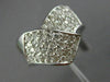 ESTATE LARGE 1.0CT DIAMOND 14KT WHITE GOLD 3D CRISS CROSS MULTI ROW V SHAPE RING