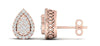 .25CT DIAMOND 14KT ROSE GOLD 3D INVISIBLE FILIGREE TEAR DROP HALO STUD EARRINGS