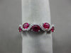 ESTATE 1.03CT DIAMOND & AAA RUBY 14KT WHITE GOLD 5 STONE ETOILE ANNIVERSARY RING