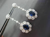 ANTIQUE LARGE 13.33CTW DIAMOND & AAA SAPPHIRE 18KT WHITE GOLD HANGING EARRINGS