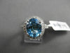 ESTATE LARGE 3.89CTW DIAMOND & AAA BLUE TOPAZ 14KT WHITE GOLD 3D OVAL FUN RING