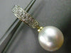 ESTATE .25CT DIAMOND 14KT GOLD AAA SOUTH SEA PEARL 3 ROW HUGGIE HANGING EARRINGS
