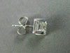 1.03CT DIAMOND 14K WHITE GOLD 3D CLASSIC PRINCESS SOLITAIRE STUD EARRINGS #25789