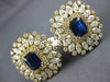 ANTIQUE EXTRA LARGE 15.16CT DIAMOND & SAPPHIRE 18KT YELLOW GOLD CLIP ON EARRINGS