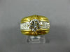ESTATE LARGE 1.38CT DIAMOND 18KT 2 TONE GOLD 3D ROUND CLASSIC ENGAGEMENT RING