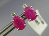 ESTATE 1.55CT DIAMOND & AAA RUBY 14KT WHITE GOLD 3D CLASSIC STUD EARRINGS #17188