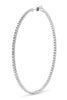 EXTRA LARGE 2CT DIAMOND 14KT WHITE GOLD CLASSIC INSIDE OUT HOOP HANGING EARRINGS