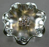 ESTATE LARGE .60CT WHITE & PINK DIAMOND 18K WHITE & PINK GOLD 3D FLOWER FUN RING