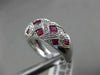 ESTATE WIDE 2.05CT DIAMOND & RUBY 14KT WHITE GOLD CRISS CROSS WOVEN ETOILE RING
