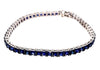 ESTATE 8.78CT AAA SAPPHIRE 14KT WHITE GOLD 3D CLASSIC PRINCESS TENNIS BRACELET