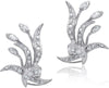 1.5CT DIAMOND 14KT WHITE GOLD ROUND & MARQUISE SHAPE MULTI LEAF FLORAL EARRINGS