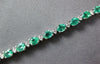 4.17CT DIAMOND & AAA EMERALD 18K WHITE GOLD CLASSIC OVAL & ROUND TENNIS BRACELET