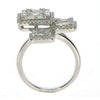 LARGE 1.32CT DIAMOND 18KT WHITE GOLD ROUND & BAGUETTE MULTI SQUARE COCKTAIL RING