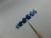ESTATE 3.8CT AAA ROUND SAPPHIRE 14K WHITE GOLD ETERNITY WEDDING ANNIVERSARY RING