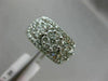 ESTATE WIDE 1.36CT DIAMOND 18KT WHITE GOLD FLOWER PAST PRESENT FUTURE LOVE RING