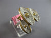 LARGE .45CT WHITE & FANCY YELLOW DIAMOND 18KT 2 TONE GOLD OVAL GEOMETRICAL RING
