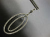 ESTATE LARGE 1.58CT DIAMOND 18KT WHITE GOLD 3D MULTI LINK OVAL HANGING EARRINGS