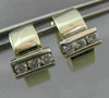 ESTATE WIDE .30CT DIAMOND 14K WHITE & YELLOW GOLD 3 STONE HUGGIE EARRINGS #1857