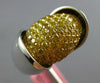 EXTRA LARGE 4.20CT FANCY YELLOW DIAMOND 18K WHITE GOLD ROLLING FOOTBALL FUN RING