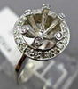 ESTATE WIDE .35CT DIAMOND 14KT WHITE GOLD HALO SEMI MOUNT ENGAGEMENT RING #1028