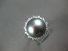 EXTRA LARGE .98CT DIAMOND & AAA TAHITIAN PEARL 18KT WHITE GOLD FLOWER LOVE RING