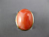 ANTIQUE WIDE AAA CORAL 14KT YELLOW GOLD 3D CLASSIC OVAL FUN RING #27147