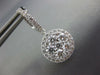 ESTATE LARGE 2.39CT DIAMOND 18KT WHITE GOLD CLUSTER FLOWER HALO HANGING EARRINGS