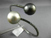 LARGE 1CT BLACK DIAMOND & AAA PEARLS 18KT BLACK GOLD CRISS CROSS BANGLE BRACELET