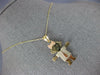 ESTATE 14KT TRI COLOR GOLD HAPPY BABY GIRL ENGRAVABLE PENDANT WITH CHAIN #24243