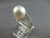 LARGE .33CT DIAMOND & AAA SOUTH SEA PEARL 18K WHITE GOLD MULTI ROW INFINITY RING