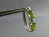 ESTATE 1.30CT DIAMOND & AAA PERIDOT 14KT WHITE GOLD HOOP HANGING EARRINGS #27907