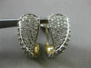 ESTATE .57CT DIAMOND 14KT WHITE & YELLOW GOLD 3D ELONGATED PAVE CLIP ON EARRINGS