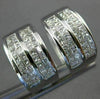 ESTATE WIDE 2.26CT PRINCESS DIAMOND 14KT WHITE GOLD 3D MULTI ROW HUGGIE EARRINGS