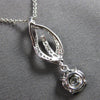 ESTATE .29CT DIAMOND 18KT WHITE GOLD 3D FLOWER TEAR DROP FUN FLOATING PENDANT