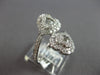 LARGE 1.3CT DIAMOND 14KT WHITE GOLD 3D ROUND & BAGUETTE DOUBLE HEART LOVE RING