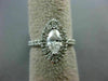 ESTATE LARGE 1.0CT ROUND & MARQUISE DIAMOND 14K WHITE GOLD HALO ENGAGEMENT RING