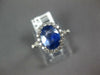 WIDE 2.57CT DIAMOND & AAA SAPPHIRE 14KT WHITE GOLD OVAL & ROUND ENGAGEMENT RING