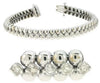 ESTATE 3.46CT DIAMOND 14K WHITE GOLD 3 ROW CLASSIC FLEXIBLE CUFF TENNIS BRACELET
